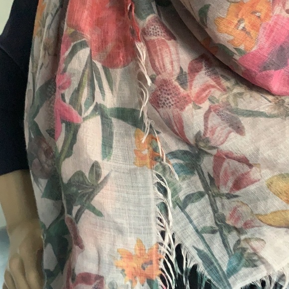 Floral pink wrap scarf blanket‎ romantic bohemian lightweight oversized - Picture 3 of 8